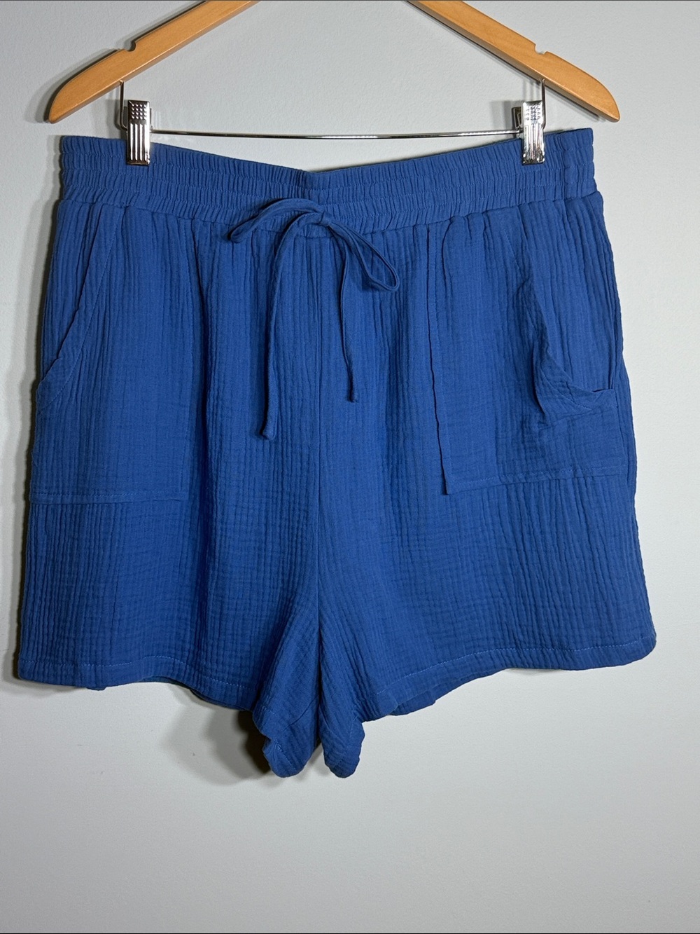 She + Sky Plus Size 1X Blue Gauze Shorts NWT Lightweight Boho Summer Lounge